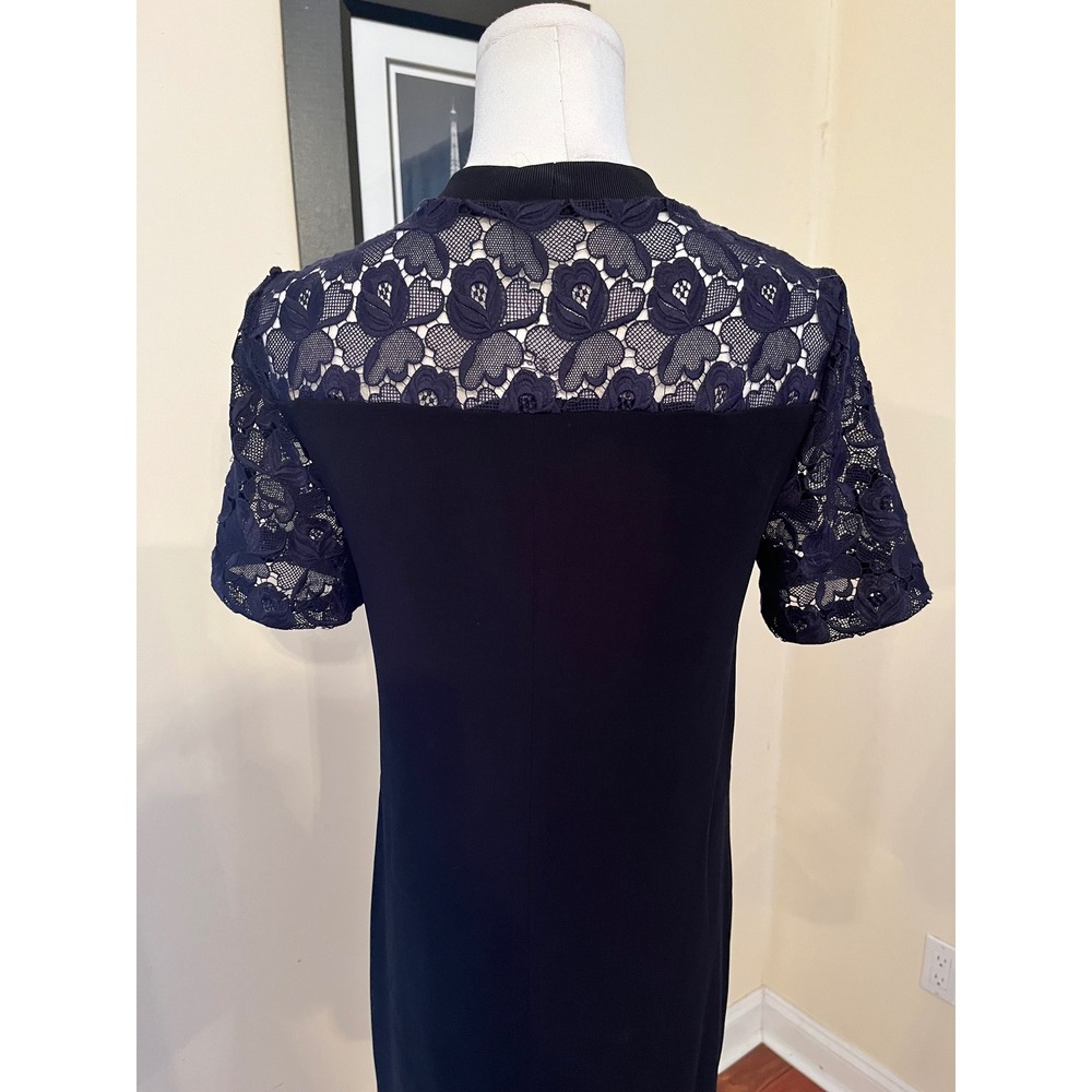 A.L.C. Navy Blue Simms Lace Sleeve Sheath Mini Dress Size 4 - Picture 7 of 7